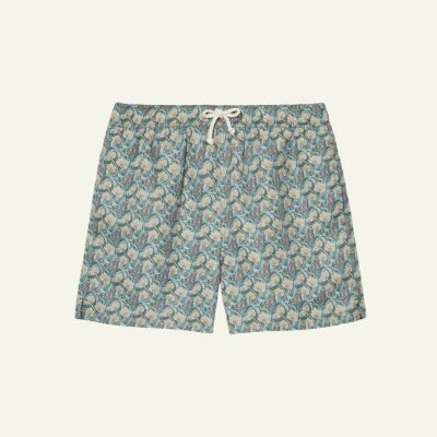 SHORT DE BAIN À FLEURS KAKI