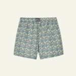 SHORT DE BAIN À FLEURS KAKI – Image 2