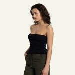 Bandeau Knit Top - Black – Image 2