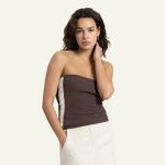 Bandeau Knit Top - Brown – Image 2