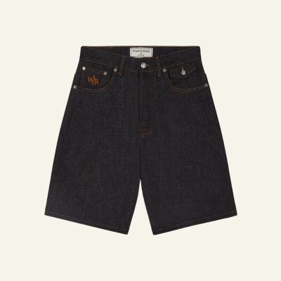 Raw denim baggy shorts