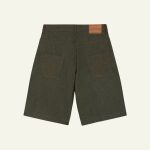 Raw green denim baggy shorts – Image 2