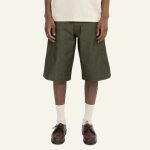 Raw green denim baggy shorts – Image 3