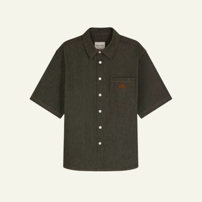 La chemise en denim brut vert