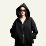 Two-Way Zip Hoodie Black – Image 3