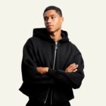Two-Way Zip Hoodie Black – Image 4