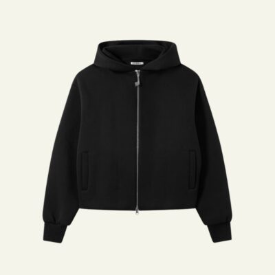 Two-Way Zip Hoodie Black
